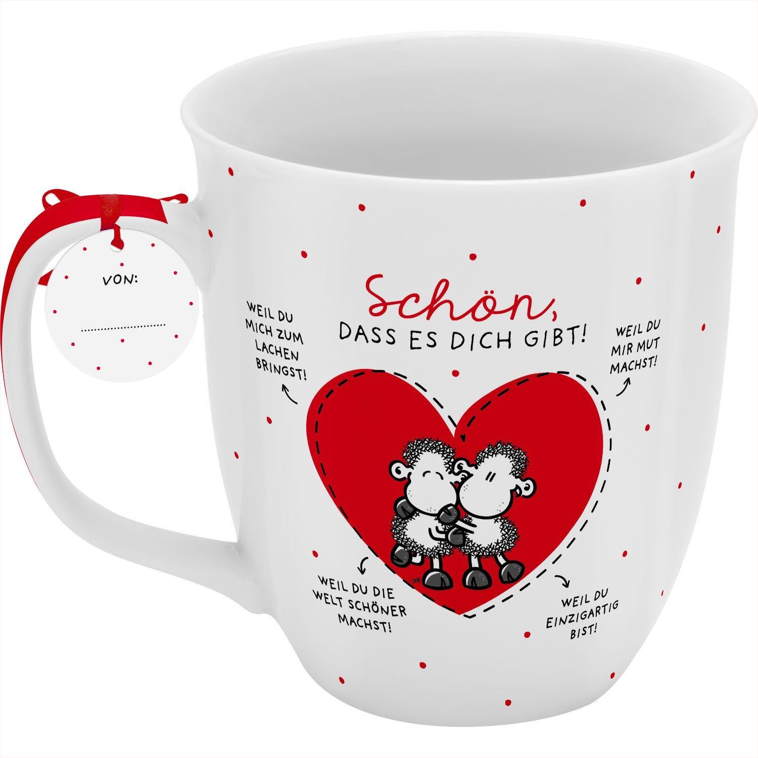 Beispielinhalt (Bild) Tasse "Schön, dass es dich gibt! Weil du........!"