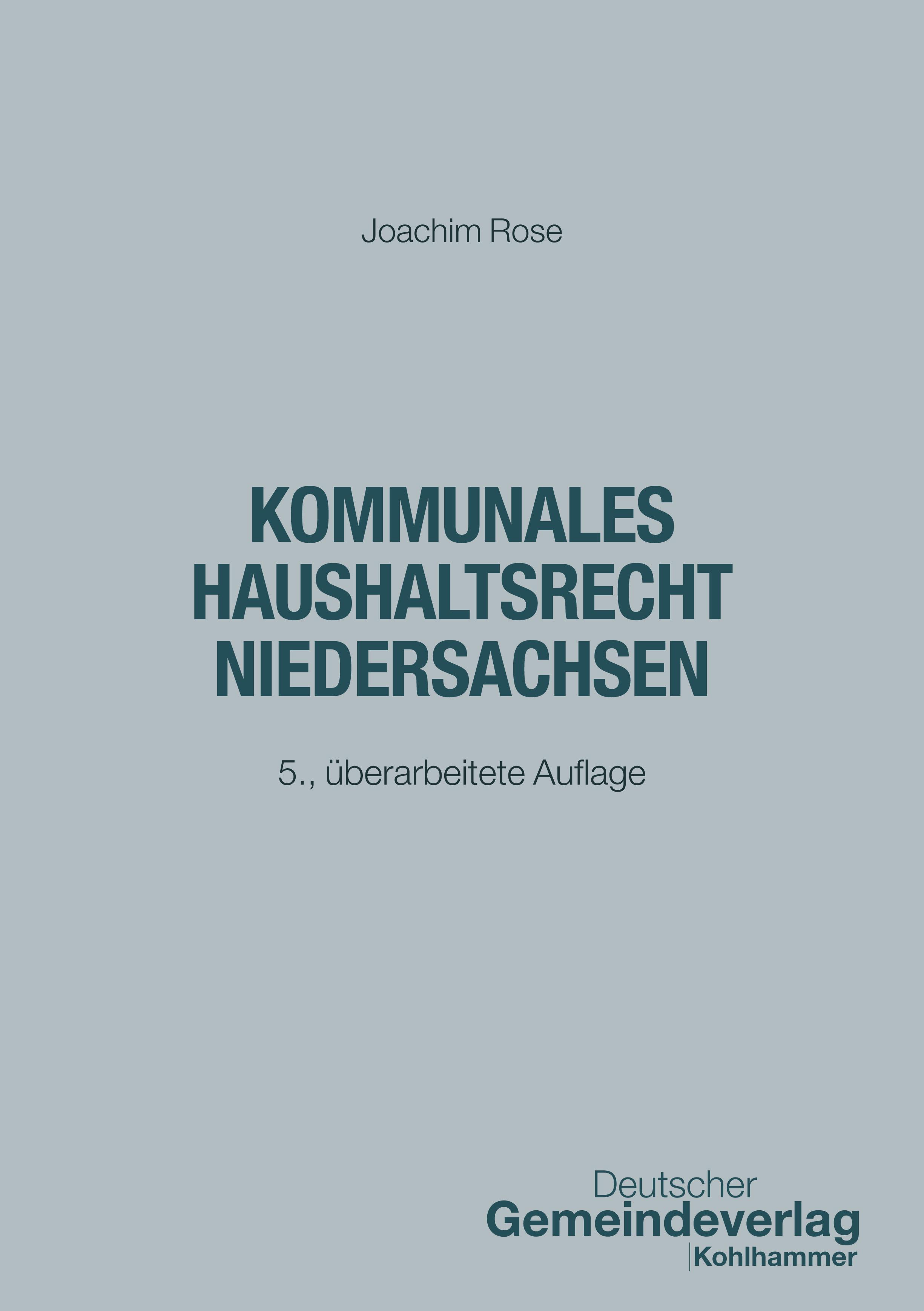 Vorderes Coverbild Kommunales Haushaltsrecht Niedersachsen