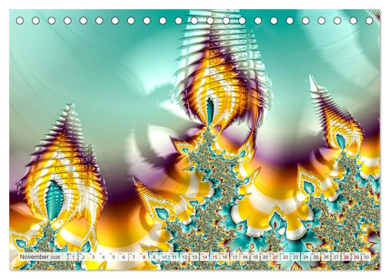 Beispielinhalt (Bild) Fraktale Visionen (Tischkalender 2026 DIN A5 quer), CALVENDO Monatskalender