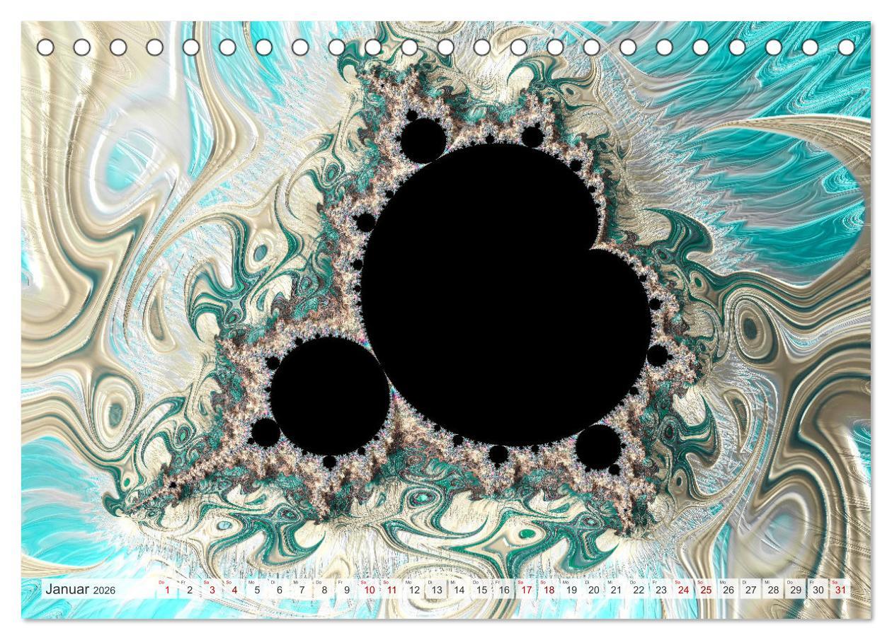 Beispielinhalt (Bild) Fraktale Visionen (Tischkalender 2026 DIN A5 quer), CALVENDO Monatskalender