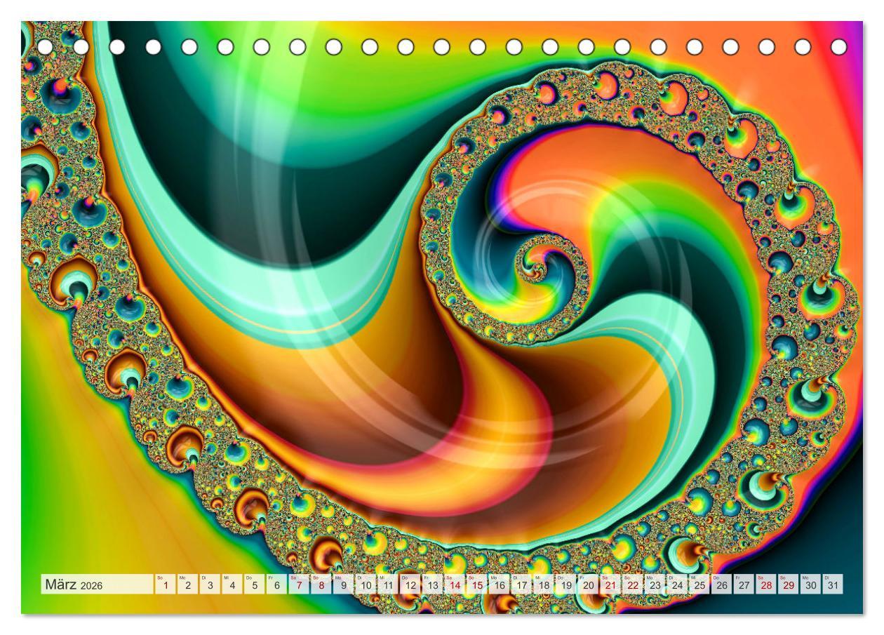 Beispielinhalt (Bild) Fraktale Visionen (Tischkalender 2026 DIN A5 quer), CALVENDO Monatskalender