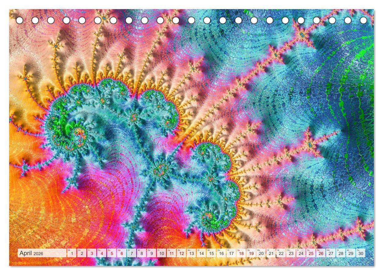 Beispielinhalt (Bild) Fraktale Visionen (Tischkalender 2026 DIN A5 quer), CALVENDO Monatskalender
