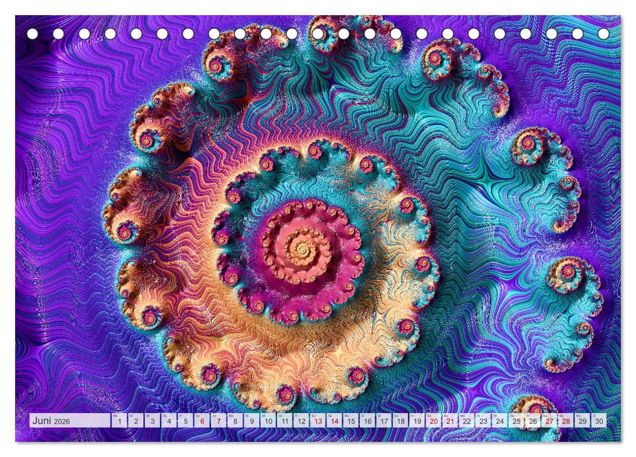 Beispielinhalt (Bild) Fraktale Visionen (Tischkalender 2026 DIN A5 quer), CALVENDO Monatskalender