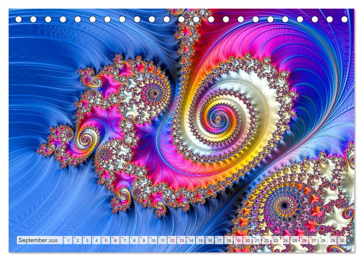 Beispielinhalt (Bild) Fraktale Visionen (Tischkalender 2026 DIN A5 quer), CALVENDO Monatskalender