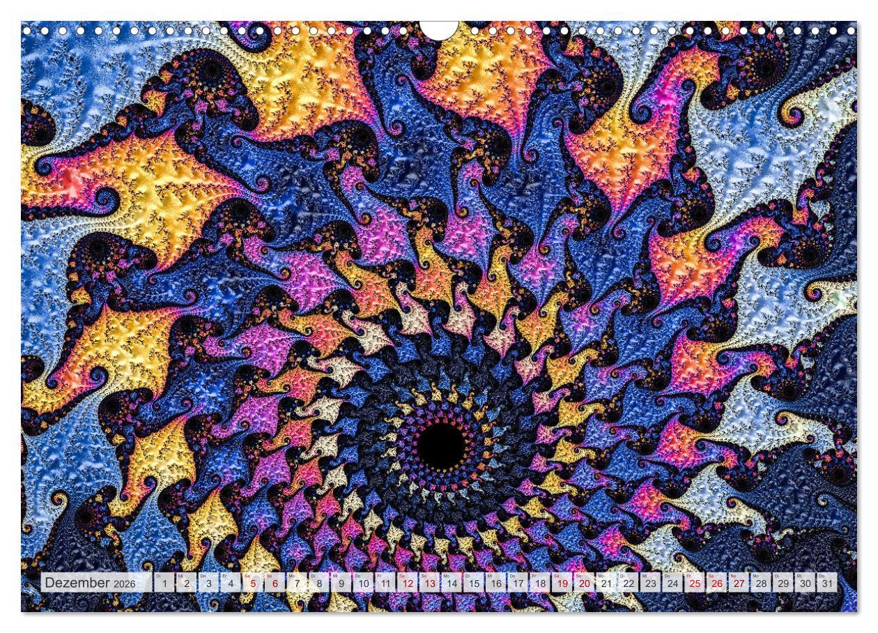 Beispielinhalt (Bild) Fraktale Visionen (Wandkalender 2026 DIN A3 quer), CALVENDO Monatskalender