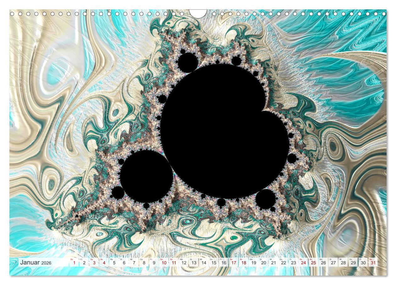 Beispielinhalt (Bild) Fraktale Visionen (Wandkalender 2026 DIN A3 quer), CALVENDO Monatskalender