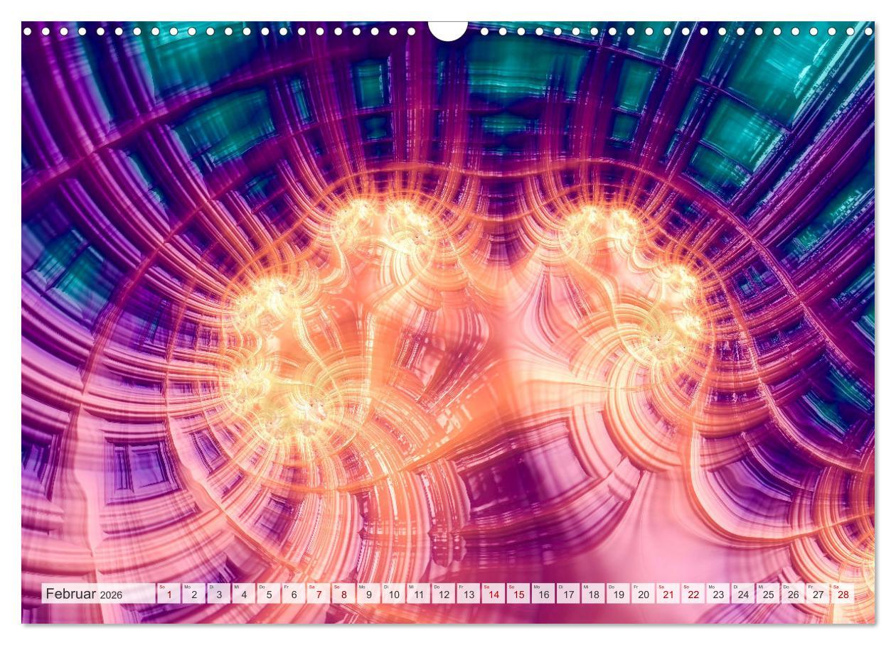 Beispielinhalt (Bild) Fraktale Visionen (Wandkalender 2026 DIN A3 quer), CALVENDO Monatskalender