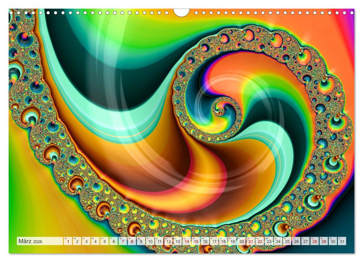 Beispielinhalt (Bild) Fraktale Visionen (Wandkalender 2026 DIN A3 quer), CALVENDO Monatskalender