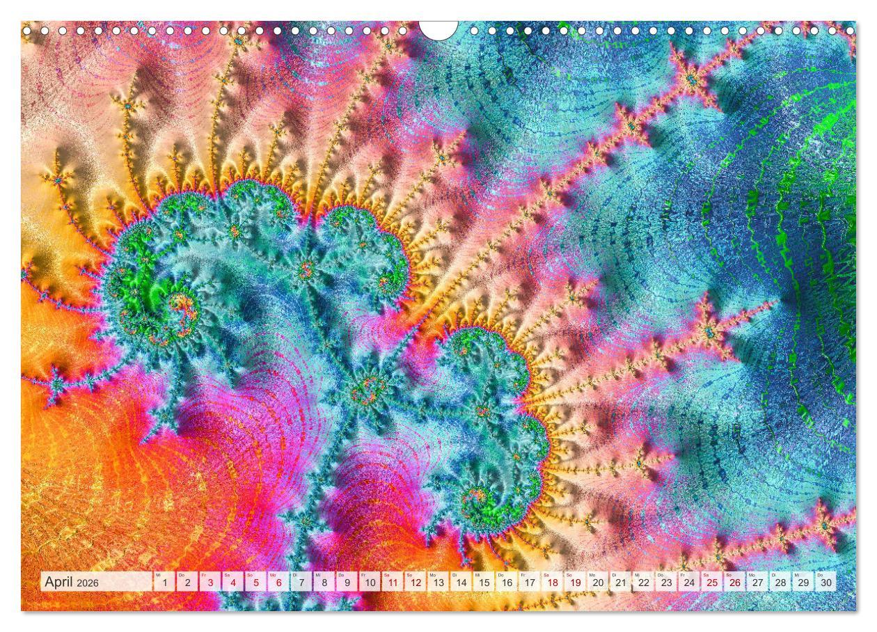 Beispielinhalt (Bild) Fraktale Visionen (Wandkalender 2026 DIN A3 quer), CALVENDO Monatskalender
