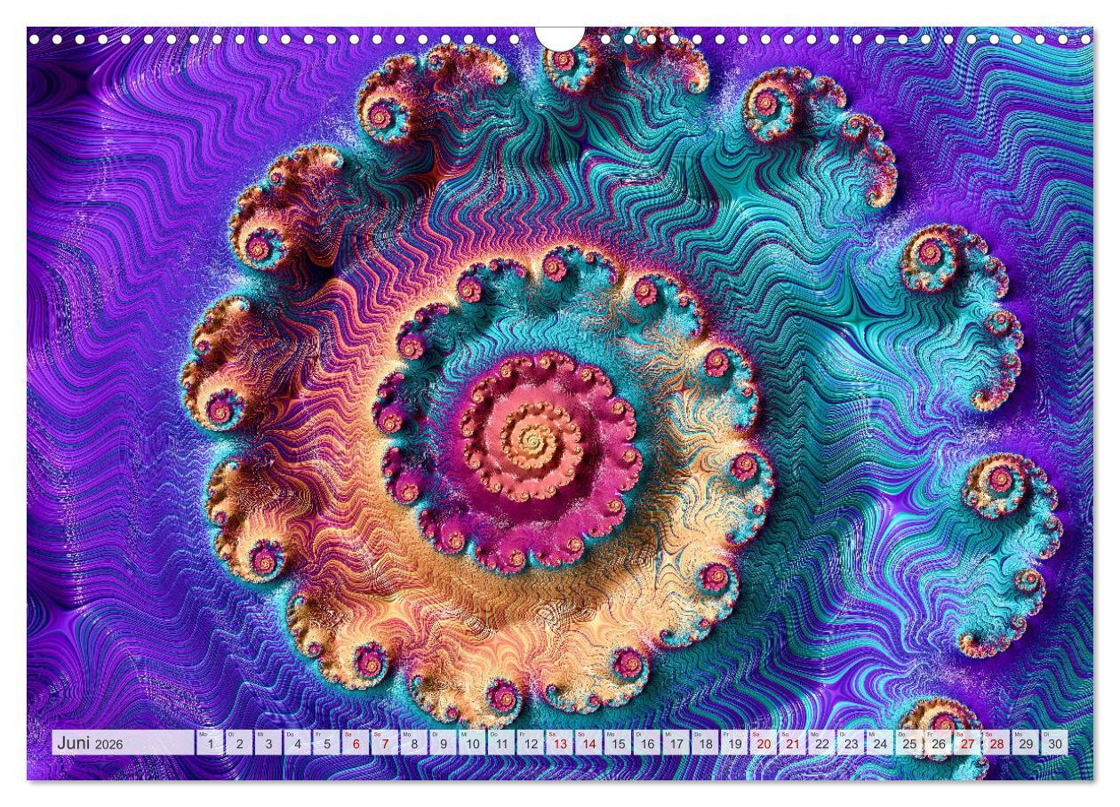 Beispielinhalt (Bild) Fraktale Visionen (Wandkalender 2026 DIN A3 quer), CALVENDO Monatskalender