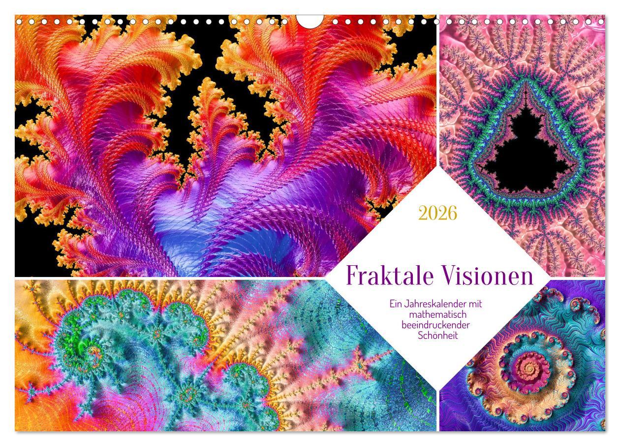 Vorderes Coverbild Fraktale Visionen (Wandkalender 2026 DIN A3 quer), CALVENDO Monatskalender