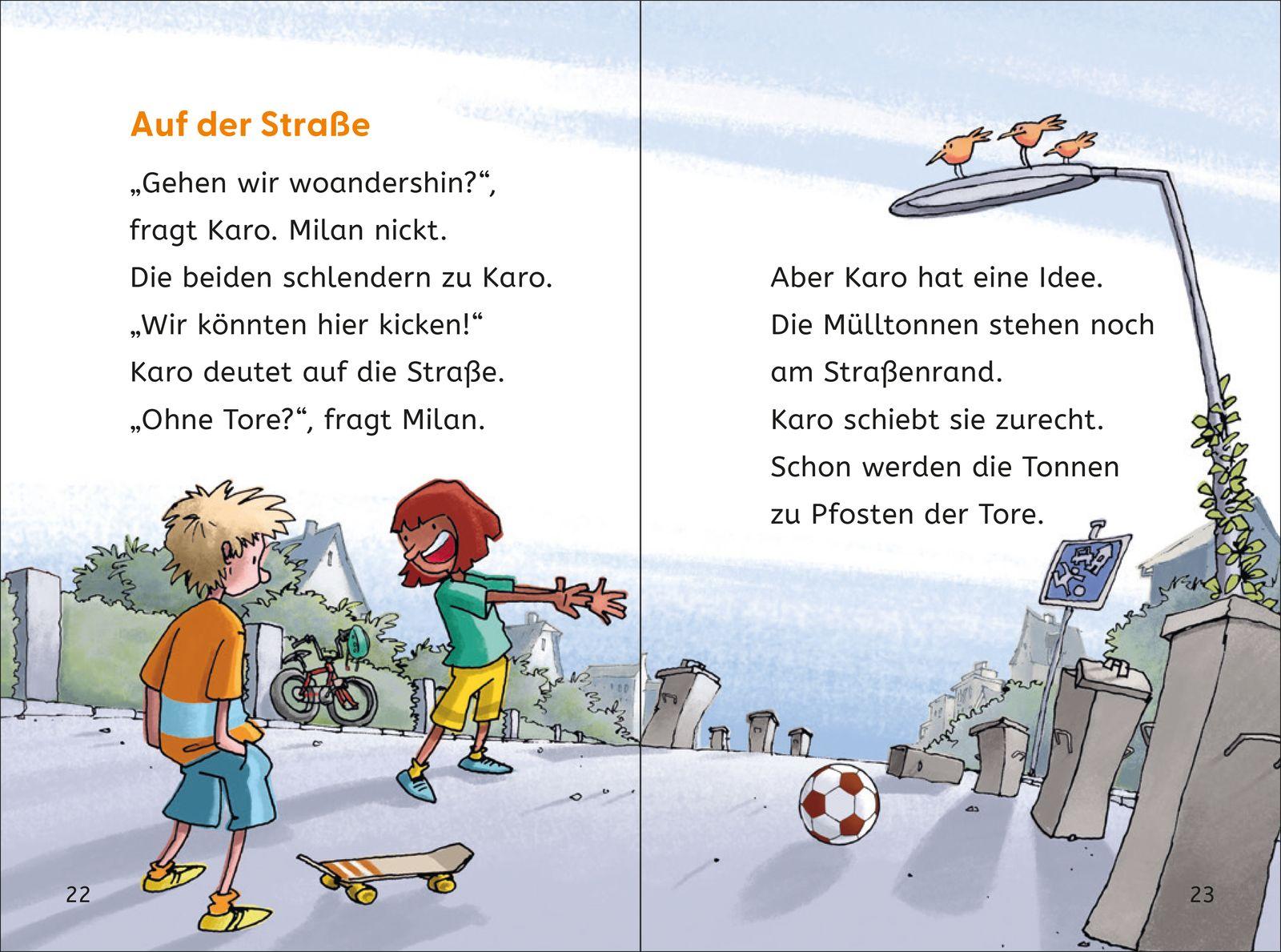 Beispielinhalt (Bild) Leseprofis - Voll im Fußballfieber!, 1. Klasse (Doppelband)
