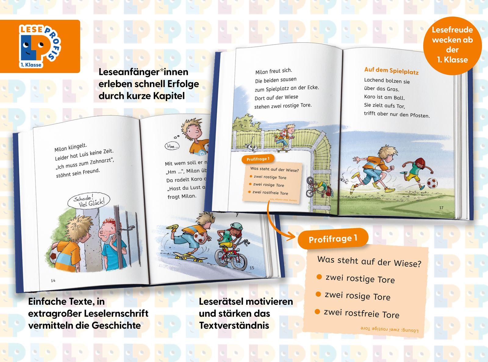 Beispielinhalt (Bild) Leseprofis - Voll im Fußballfieber!, 1. Klasse (Doppelband)