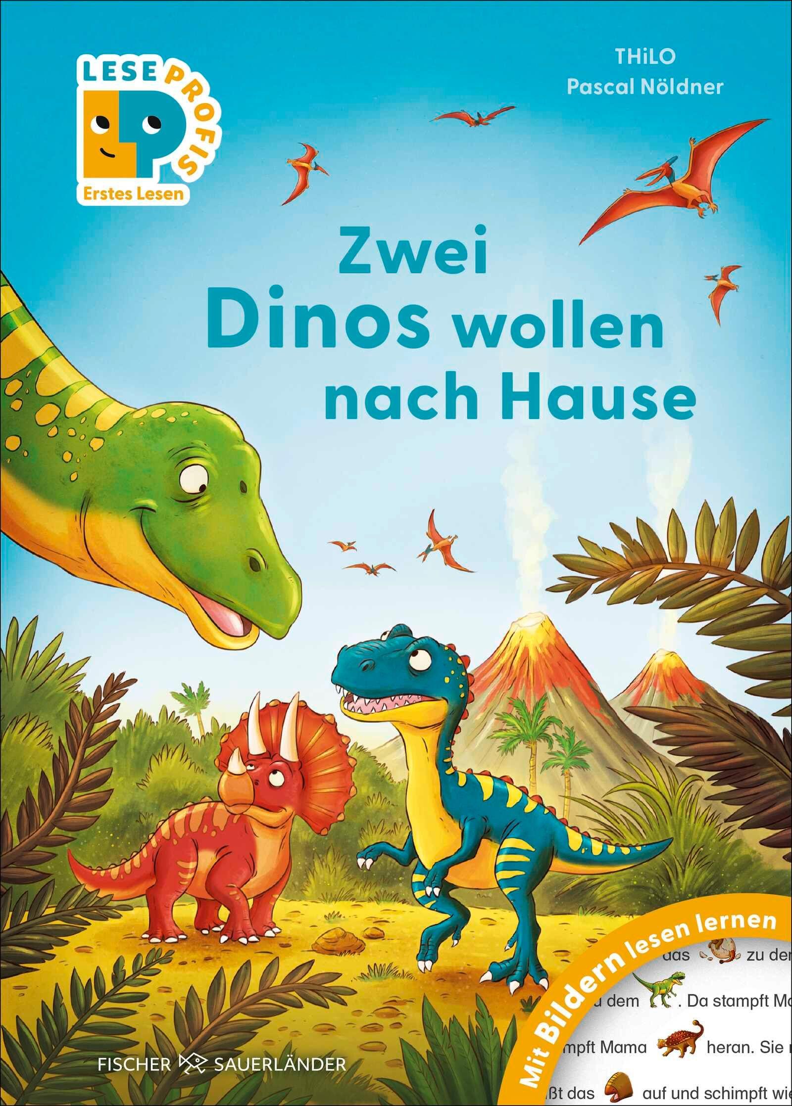 Vorderes Coverbild Leseprofis - Mit Bildern lesen lernen: Zwei Dinos wollen nach Hause, Erstes Lesen