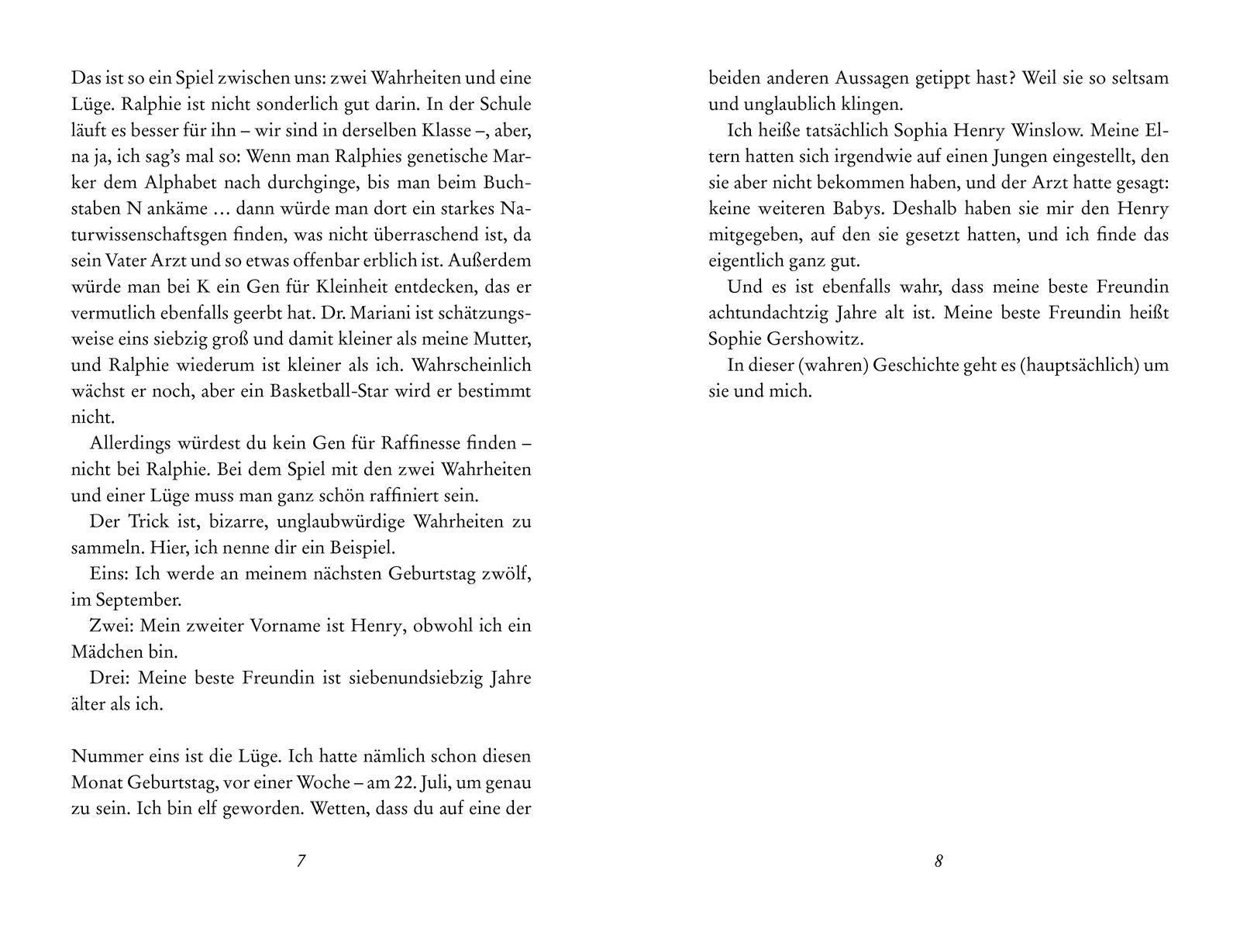 Beispielinhalt (Bild) Unvergesslich, Sophie