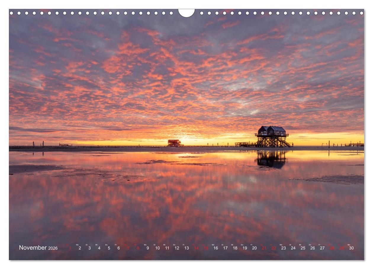 Beispielinhalt (Bild) Nordseeurlaub in St. Peter-Ording (Wandkalender 2026 DIN A3 quer), CALVENDO Monatskalender