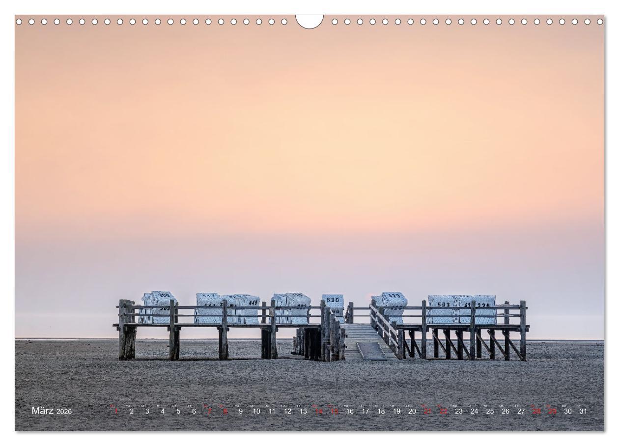 Beispielinhalt (Bild) Nordseeurlaub in St. Peter-Ording (Wandkalender 2026 DIN A3 quer), CALVENDO Monatskalender