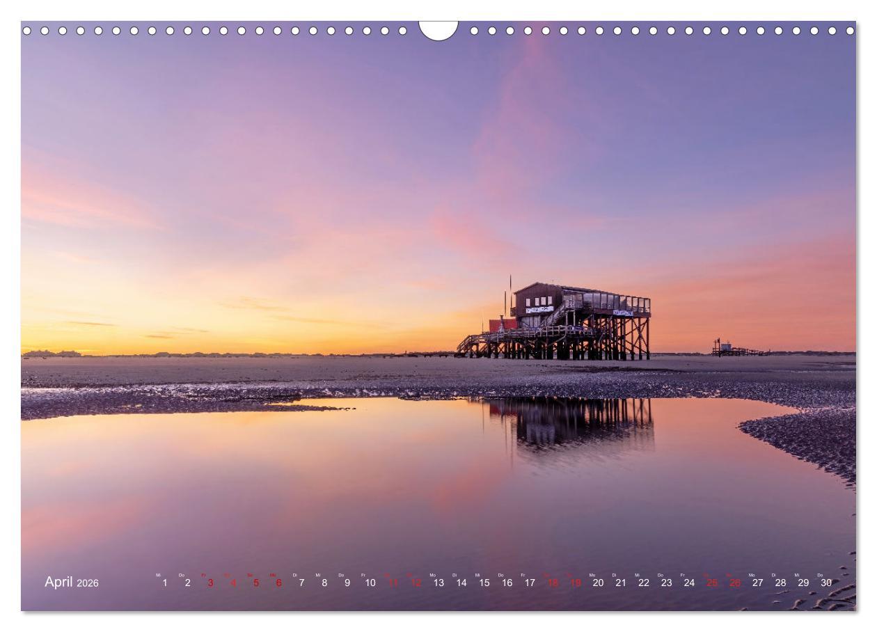 Beispielinhalt (Bild) Nordseeurlaub in St. Peter-Ording (Wandkalender 2026 DIN A3 quer), CALVENDO Monatskalender