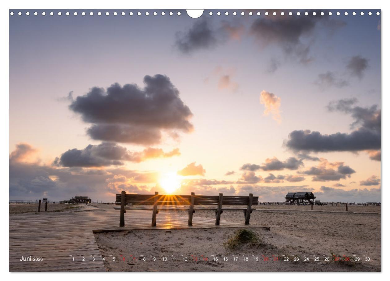 Beispielinhalt (Bild) Nordseeurlaub in St. Peter-Ording (Wandkalender 2026 DIN A3 quer), CALVENDO Monatskalender