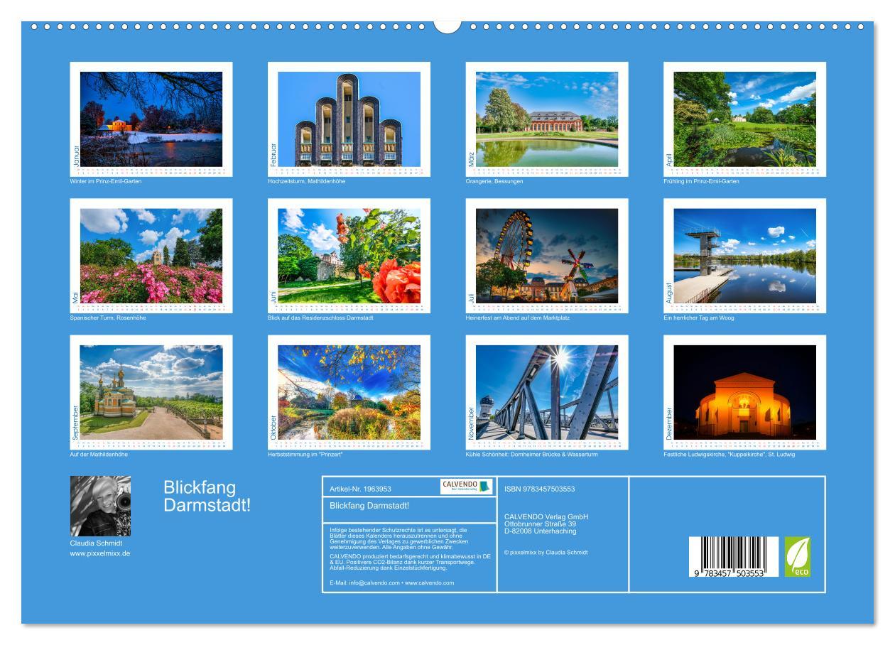 Beispielinhalt (Bild) Blickfang Darmstadt! (hochwertiger Premium Wandkalender 2026 DIN A2 quer), Kunstdruck in Hochglanz
