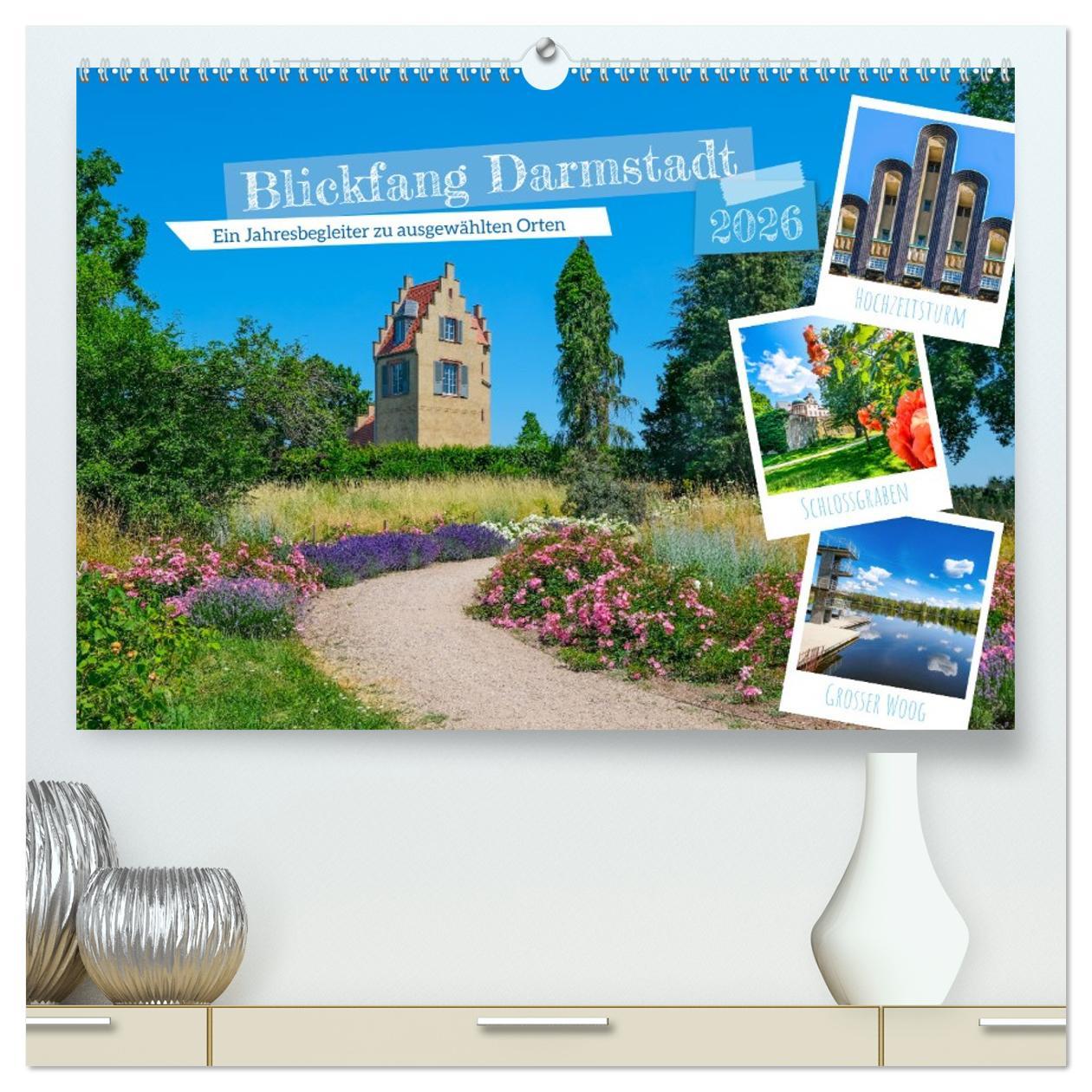 Vorderes Coverbild Blickfang Darmstadt! (hochwertiger Premium Wandkalender 2026 DIN A2 quer), Kunstdruck in Hochglanz