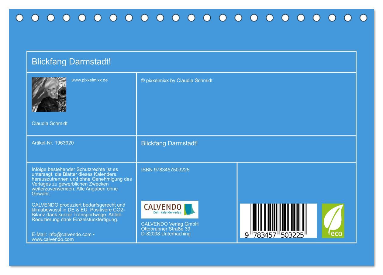Beispielinhalt (Bild) Blickfang Darmstadt! (Tischkalender 2026 DIN A5 quer), CALVENDO Monatskalender