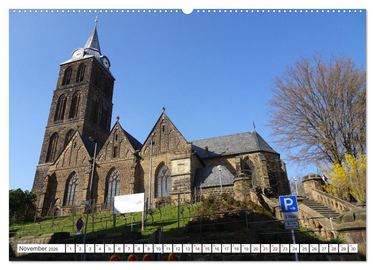 Beispielinhalt (Bild) Minden - Eindrücke aus der historischen Stadt an der Weser (Wandkalender 2026 DIN A2 quer), CALVENDO Monatskalender
