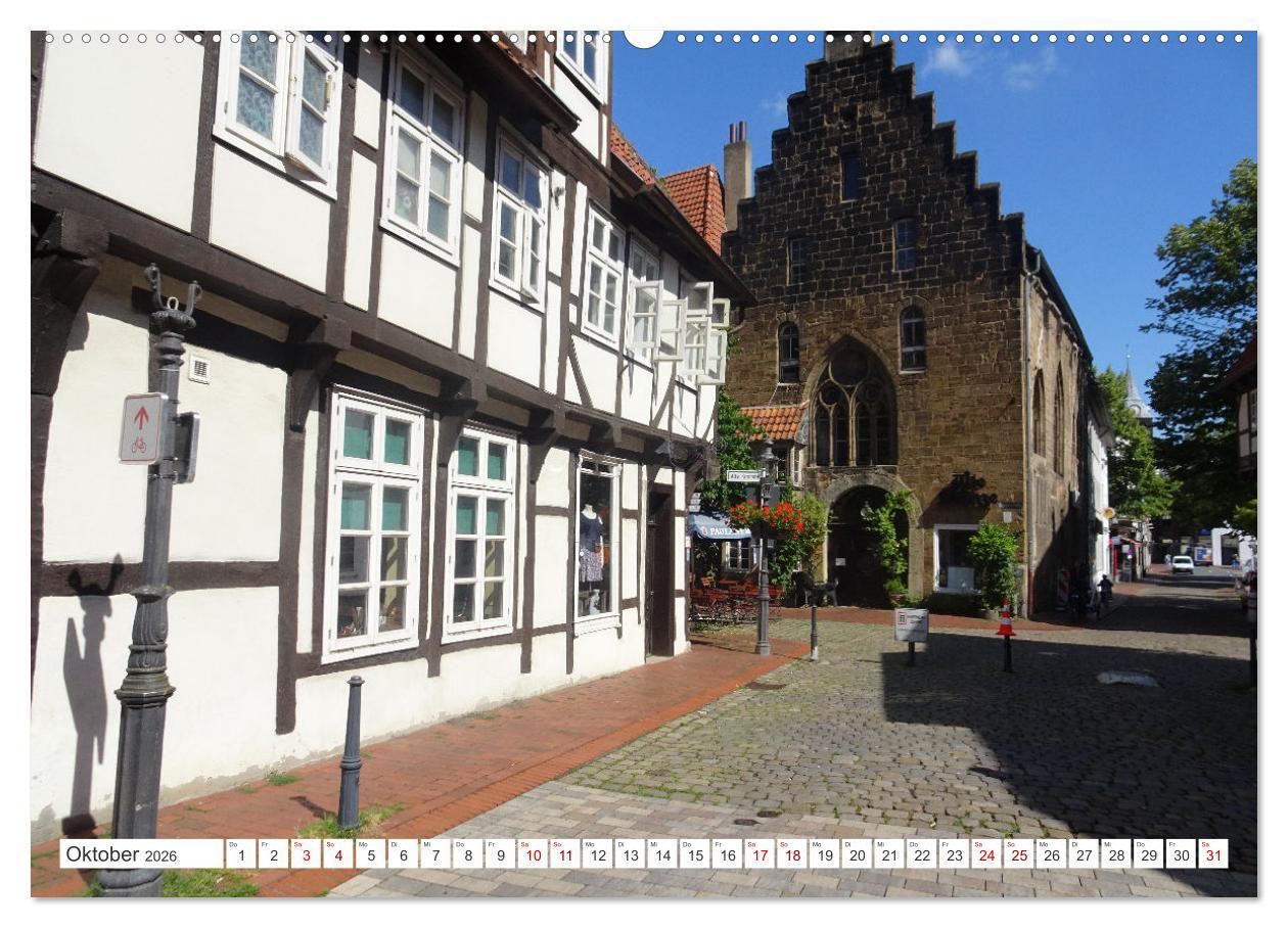 Beispielinhalt (Bild) Minden - Eindrücke aus der historischen Stadt an der Weser (Wandkalender 2026 DIN A2 quer), CALVENDO Monatskalender