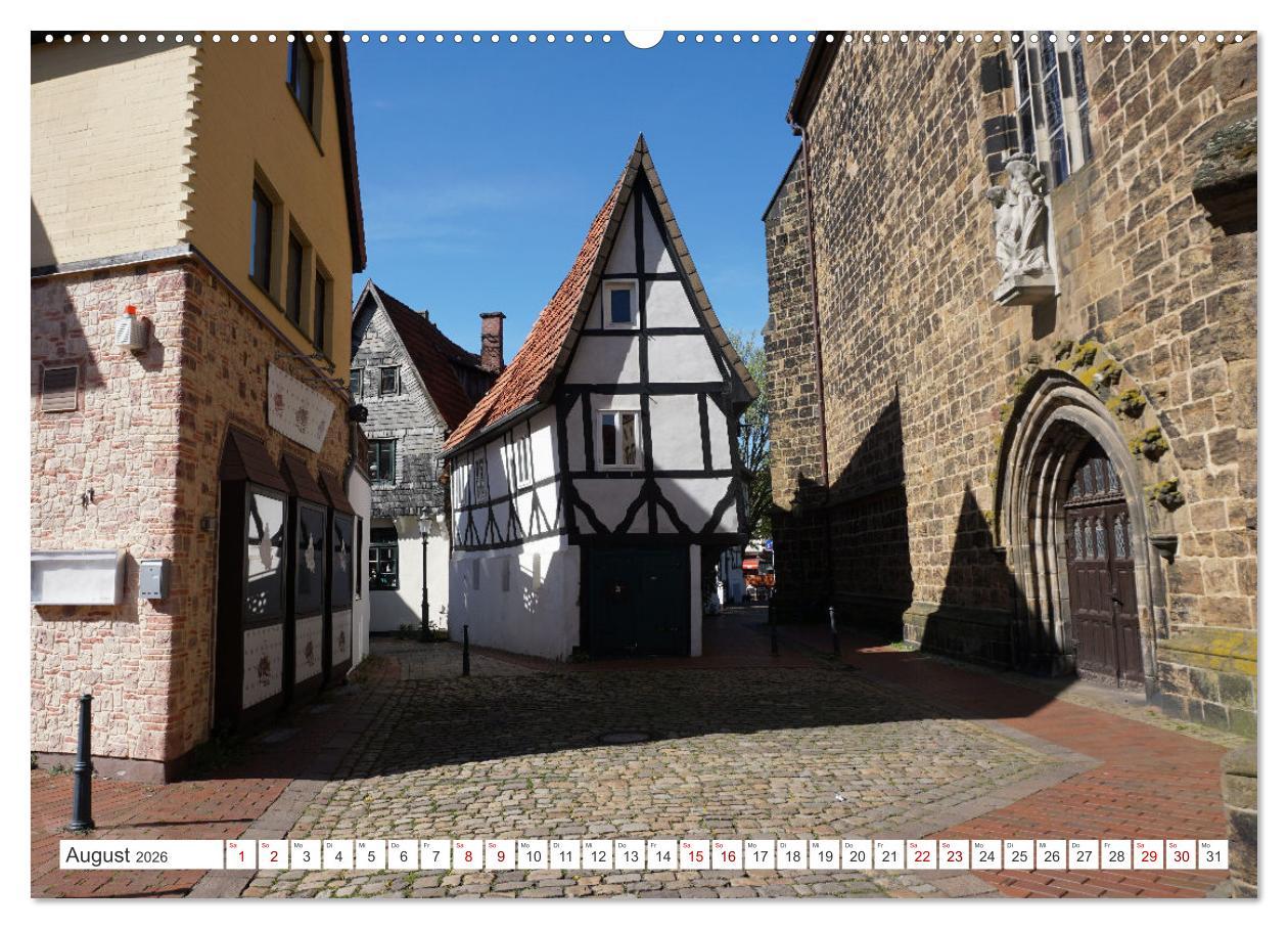 Beispielinhalt (Bild) Minden - Eindrücke aus der historischen Stadt an der Weser (Wandkalender 2026 DIN A2 quer), CALVENDO Monatskalender