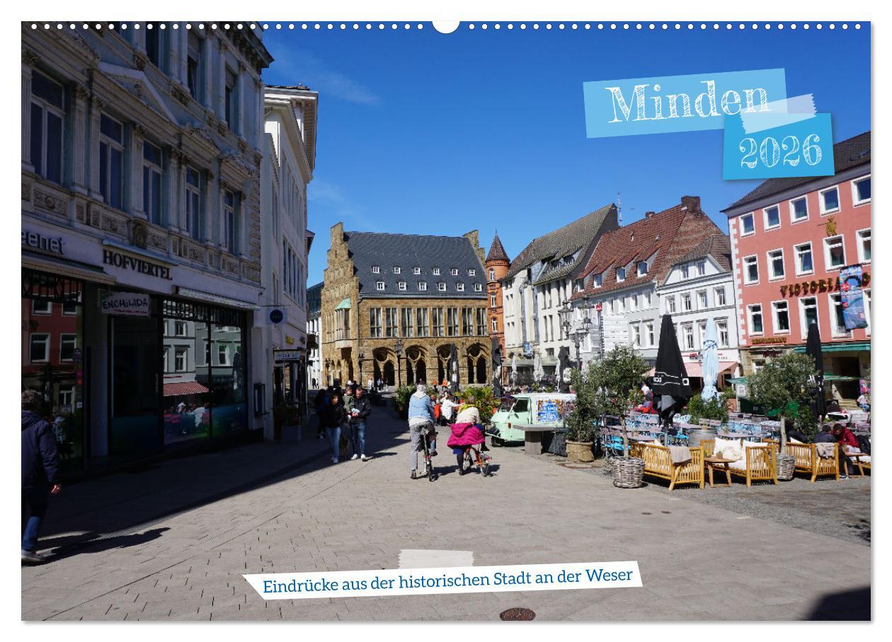 Vorderes Coverbild Minden - Eindrücke aus der historischen Stadt an der Weser (Wandkalender 2026 DIN A2 quer), CALVENDO Monatskalender
