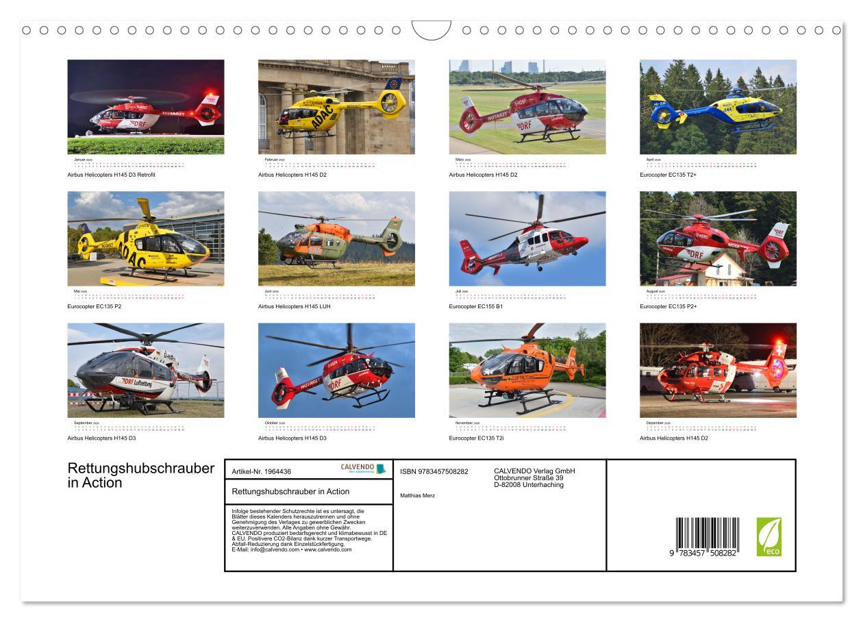 Beispielinhalt (Bild) Rettungshubschrauber in Action (Wandkalender 2026 DIN A3 quer), CALVENDO Monatskalender