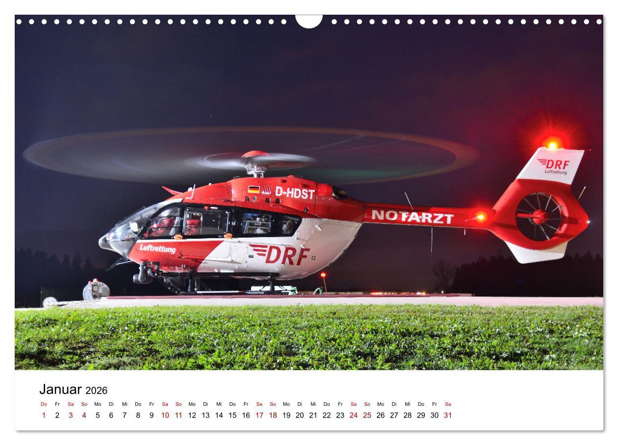 Beispielinhalt (Bild) Rettungshubschrauber in Action (Wandkalender 2026 DIN A3 quer), CALVENDO Monatskalender