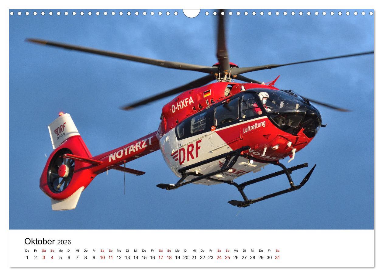 Beispielinhalt (Bild) Rettungshubschrauber in Action (Wandkalender 2026 DIN A3 quer), CALVENDO Monatskalender