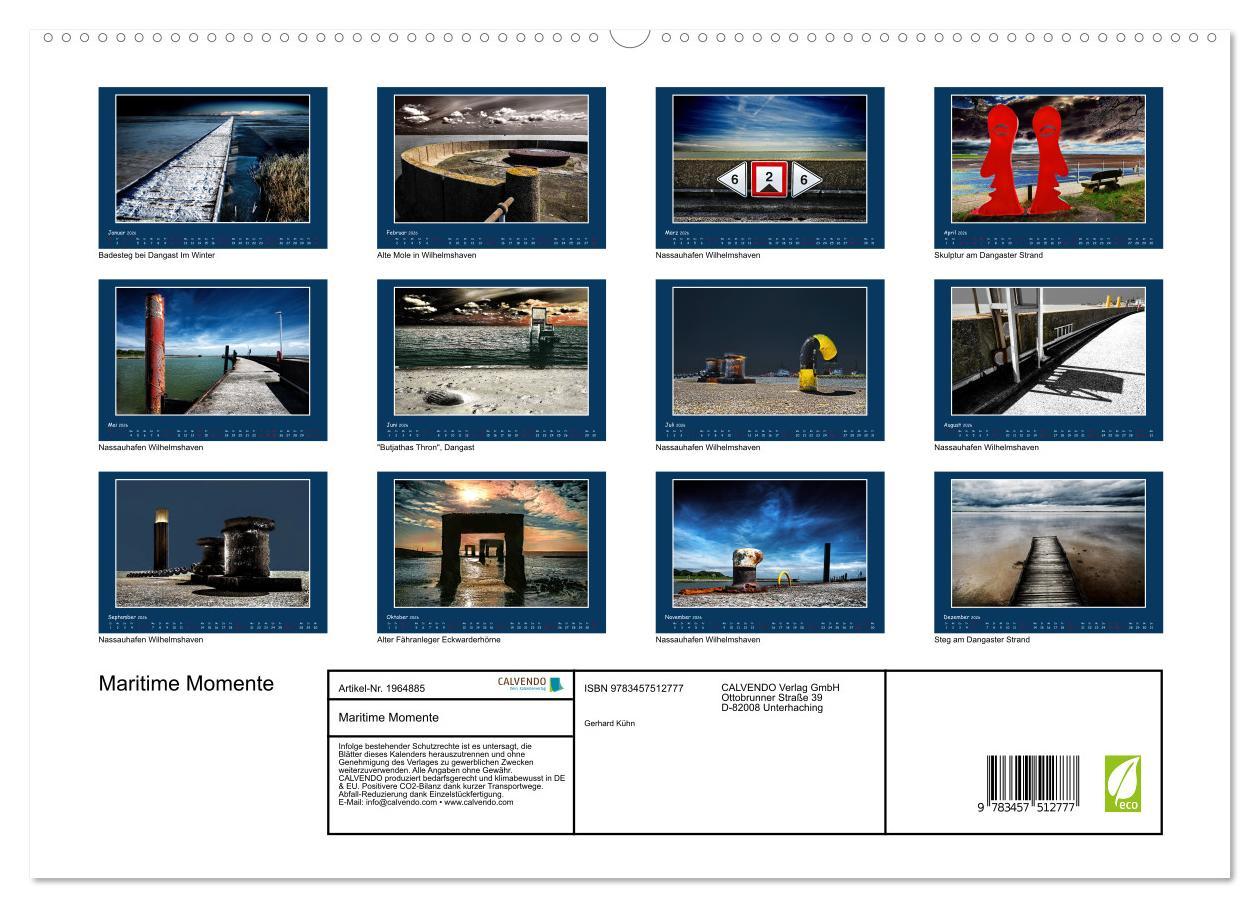 Beispielinhalt (Bild) Maritime Momente (hochwertiger Premium Wandkalender 2026 DIN A2 quer), Kunstdruck in Hochglanz