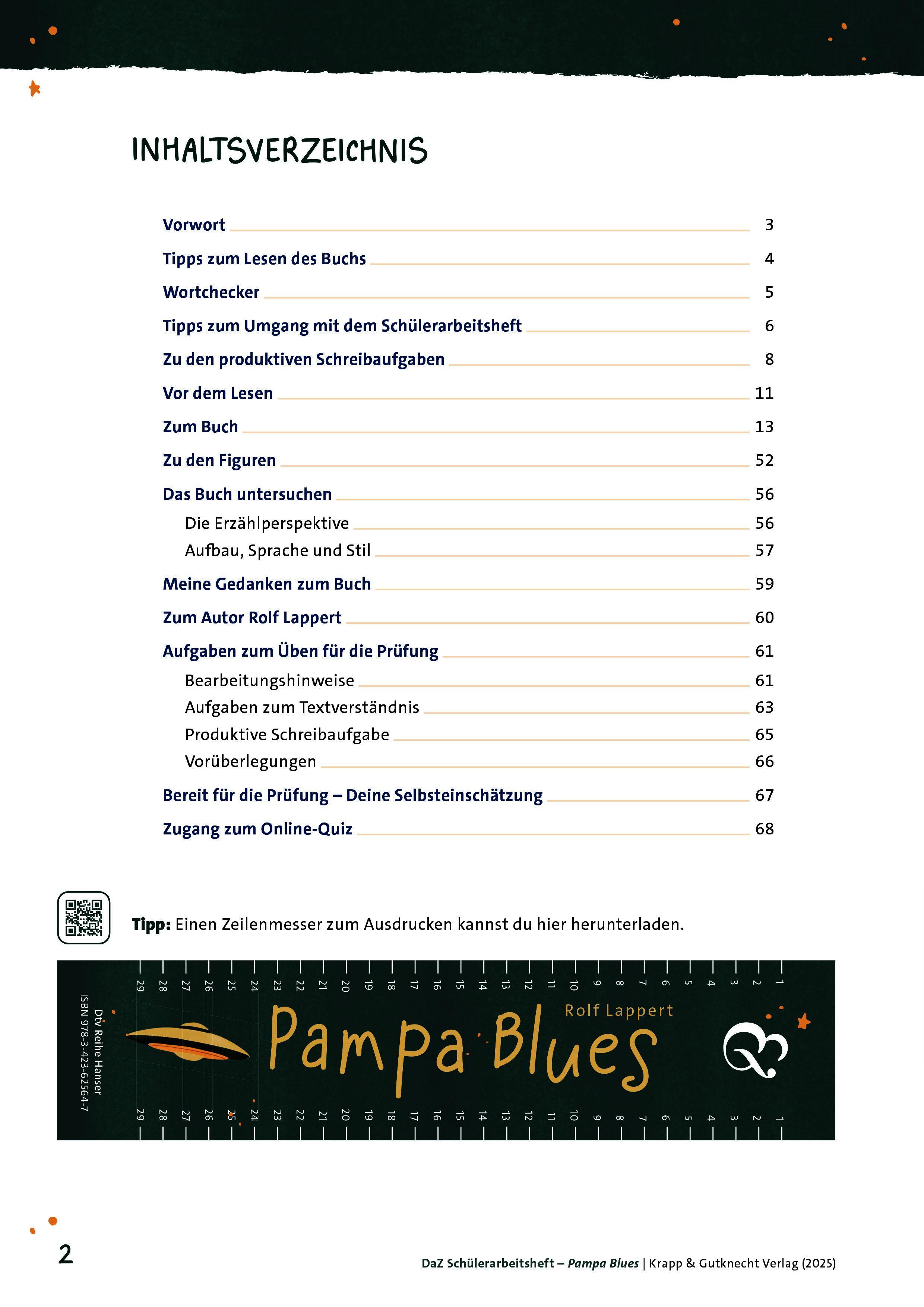 Beispielinhalt (Bild) Pampa Blues - Schülerarbeitsheft für Deutsch als Zweitsprache