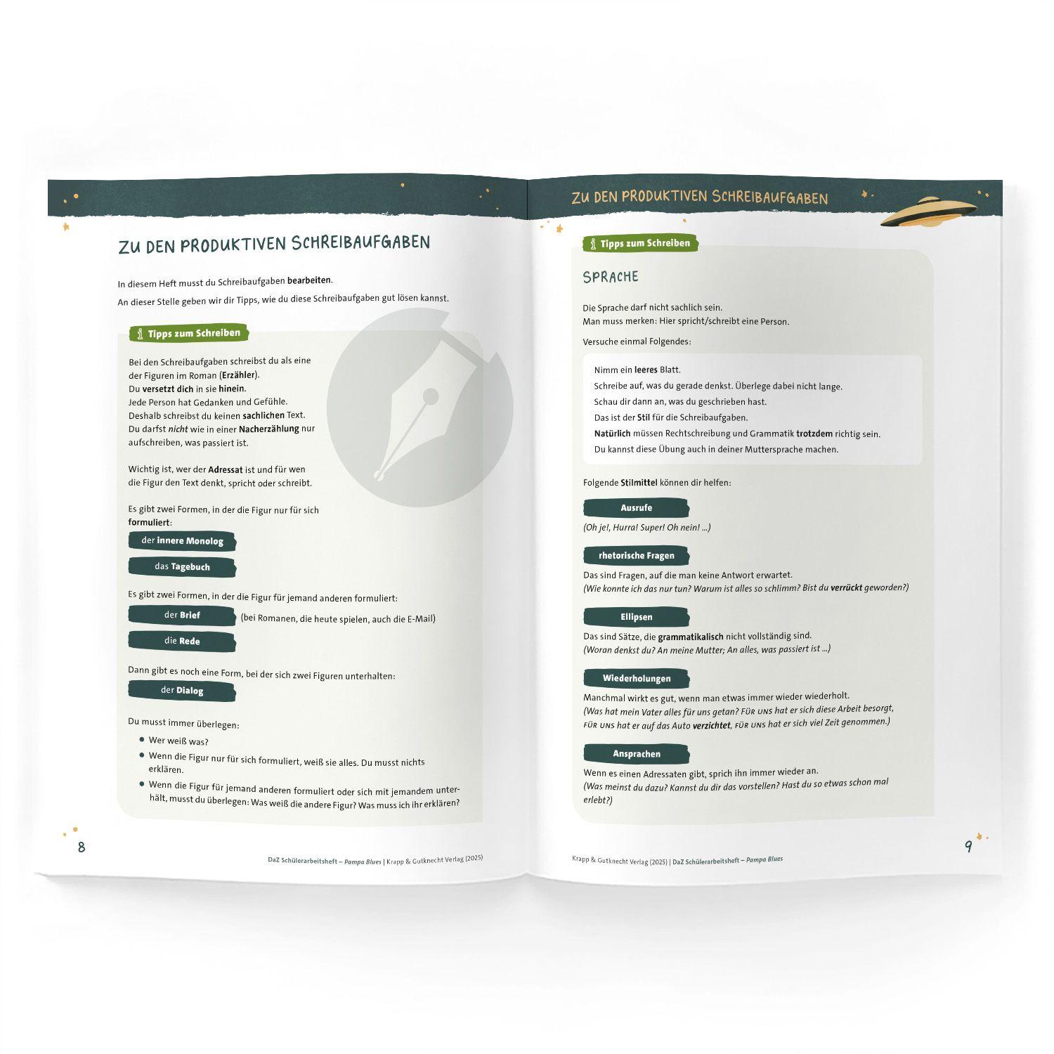 Beispielinhalt (Bild) Pampa Blues - Schülerarbeitsheft für Deutsch als Zweitsprache