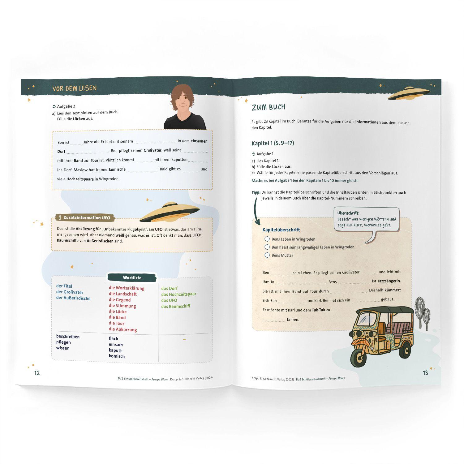 Beispielinhalt (Bild) Pampa Blues - Schülerarbeitsheft für Deutsch als Zweitsprache