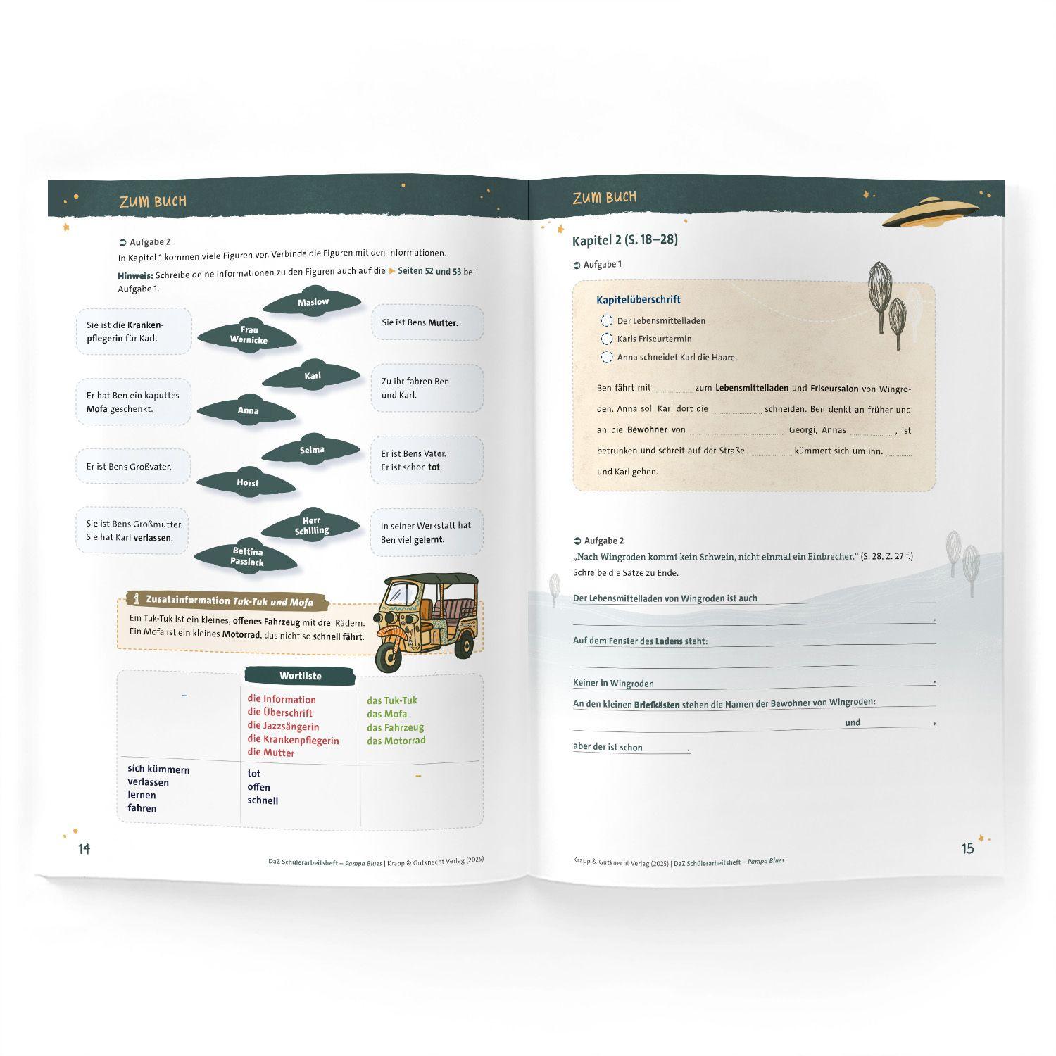 Beispielinhalt (Bild) Pampa Blues - Schülerarbeitsheft für Deutsch als Zweitsprache