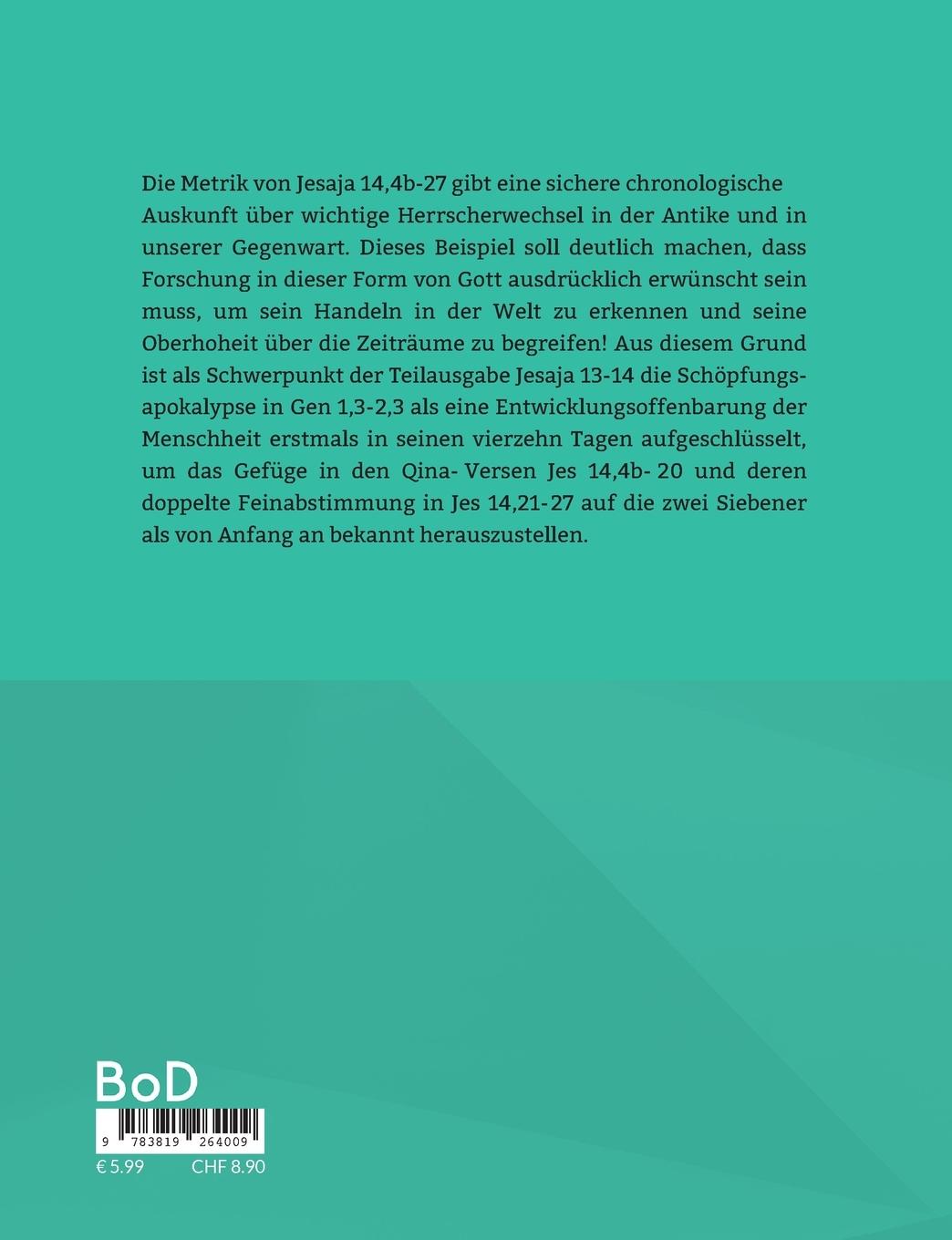 Rückseitencover Das Buch Jesaja 13-14