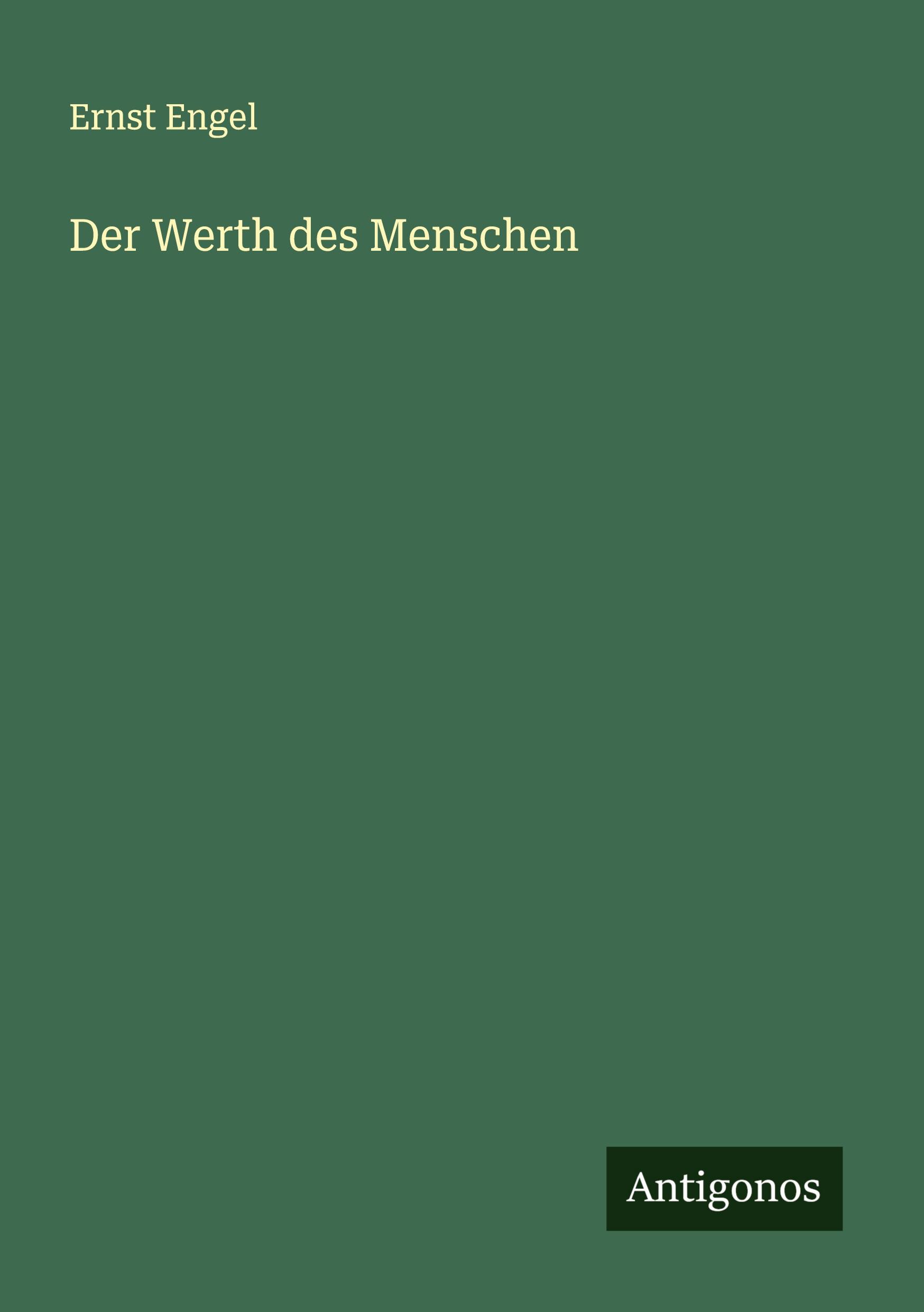 Vorderes Coverbild Der Werth des Menschen