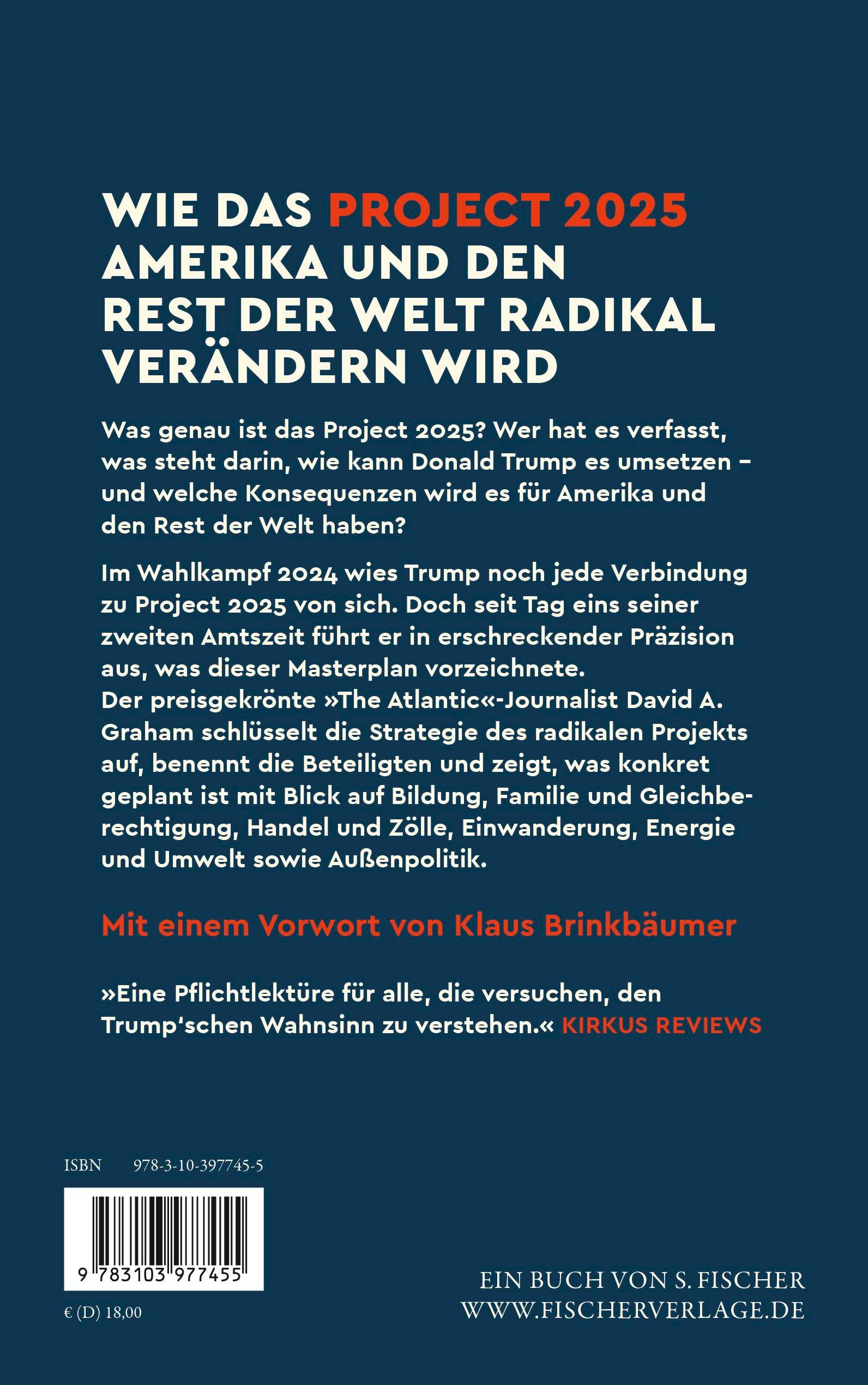 Rückseitencover Der Masterplan der Trump-Regierung