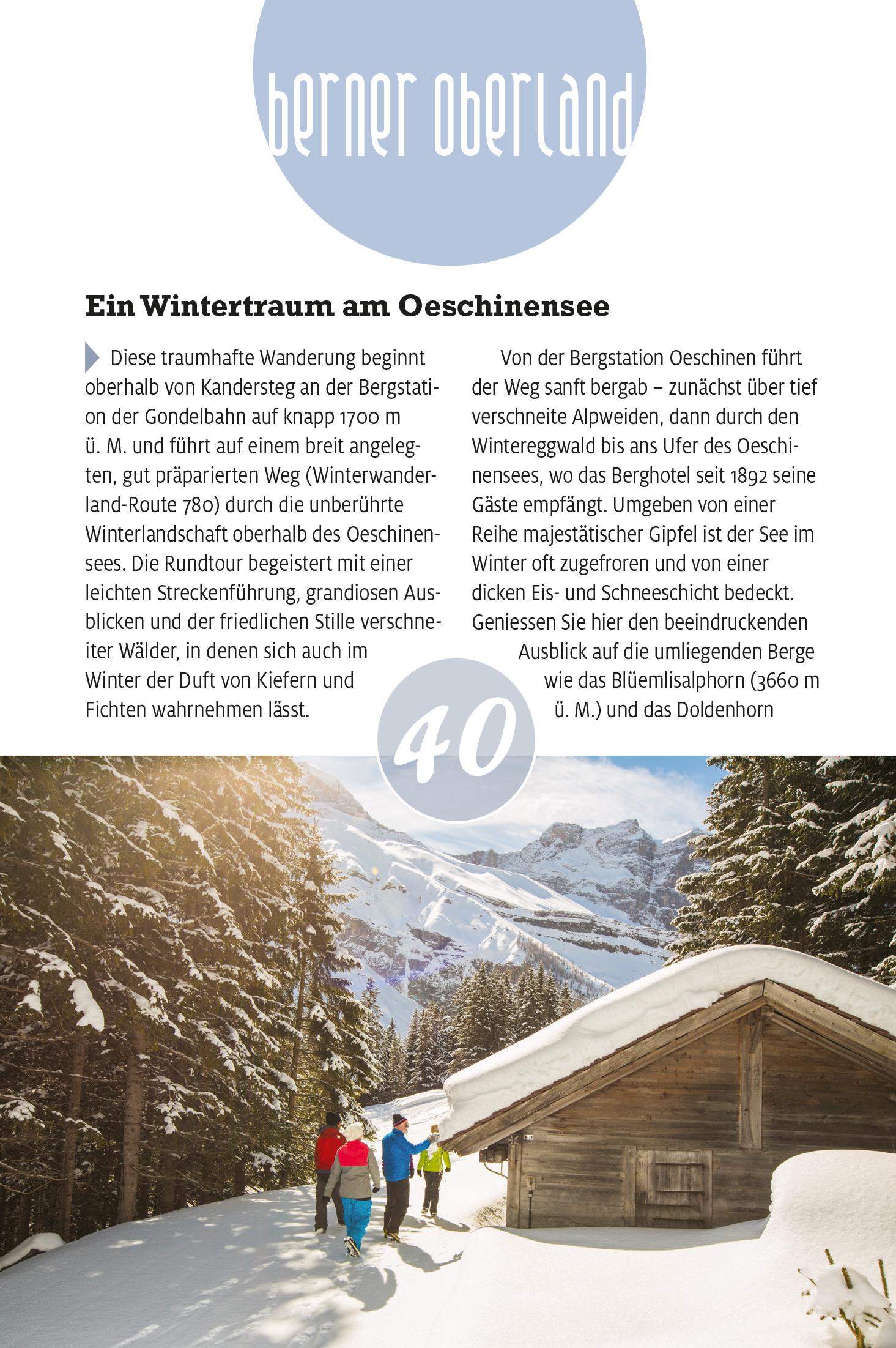 Beispielinhalt (Bild) Kümmerly+Frey Erlebnis Schweiz Winterwanderungen - Wanderführer