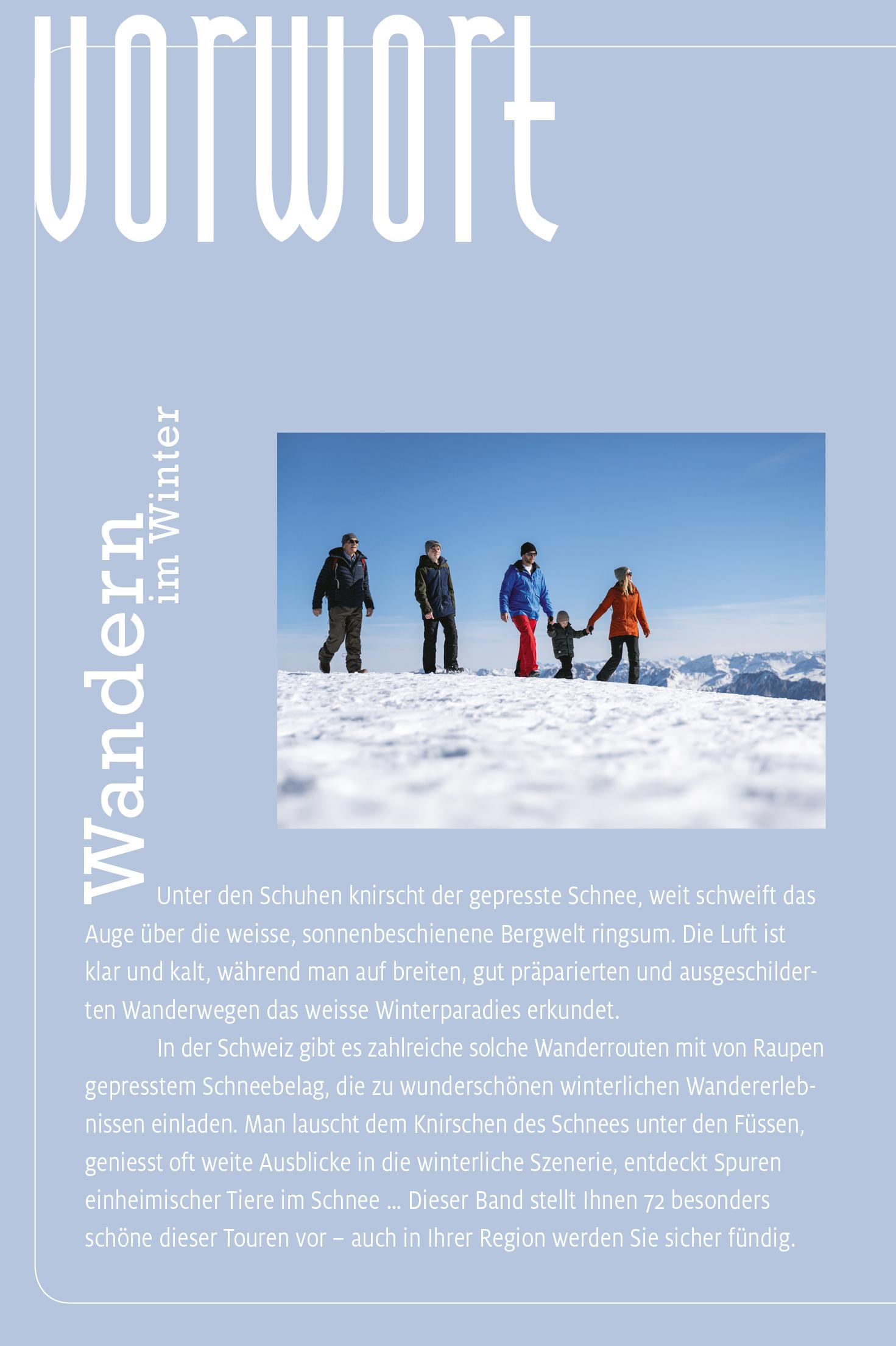 Beispielinhalt (Bild) Kümmerly+Frey Erlebnis Schweiz Winterwanderungen - Wanderführer