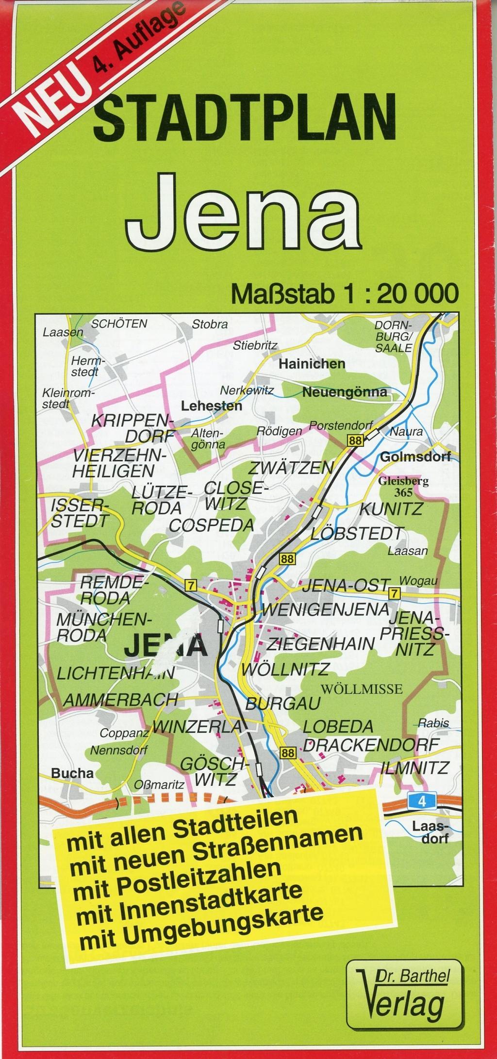 Vorderes Coverbild Stadtplan Jena 1 : 20 000