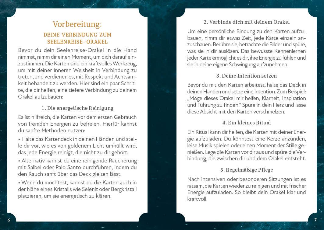 Beispielinhalt (Bild) Orakel-Kartenset: Seelenreise Orakel | Stelle dich den Aufgaben deines Lebens und werde zu deinem authentischsten Selbst