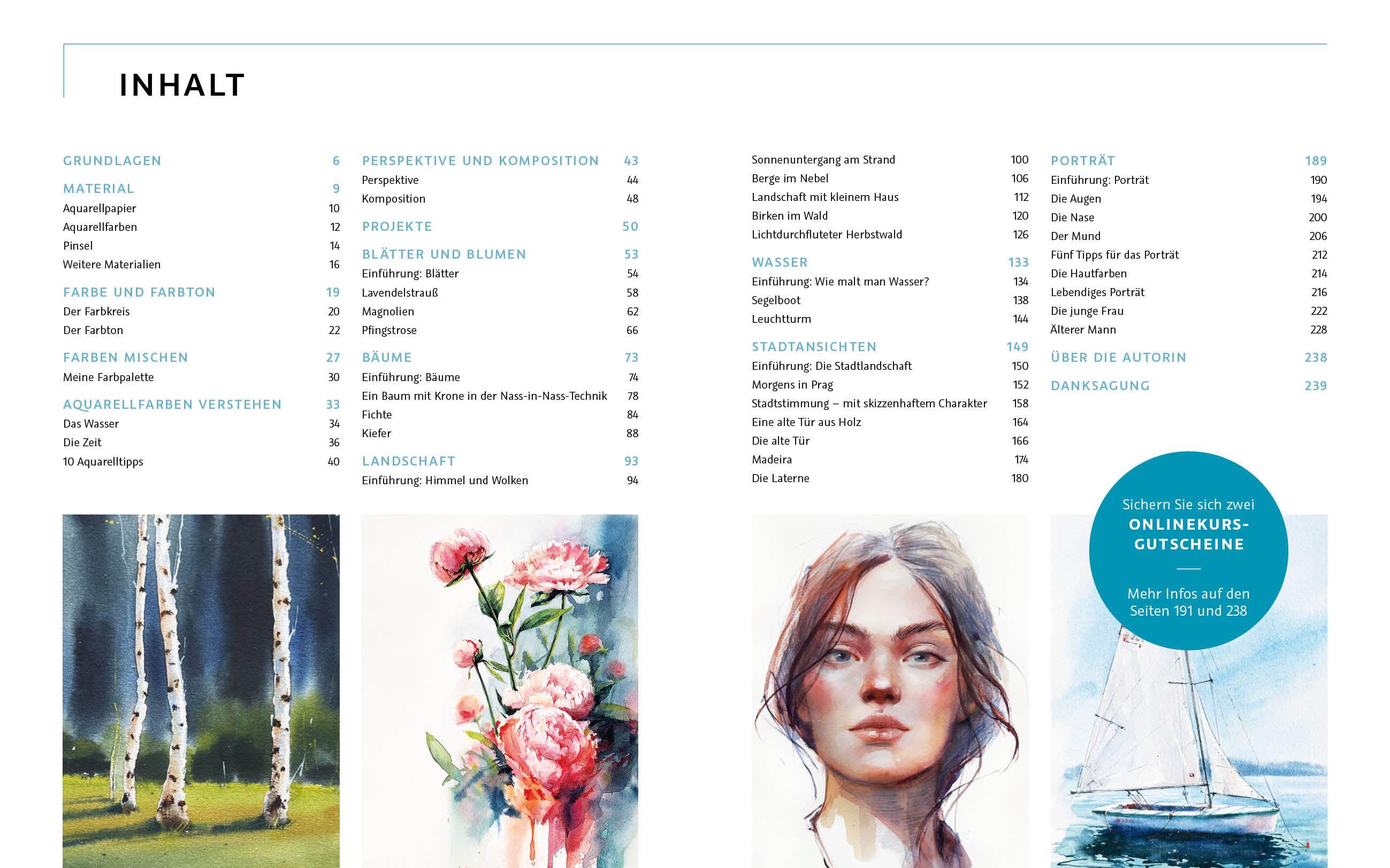 Beispielinhalt (Bild) Die Kunst der Aquarellmalerei - das große Watercolor-Grundlagenwerk