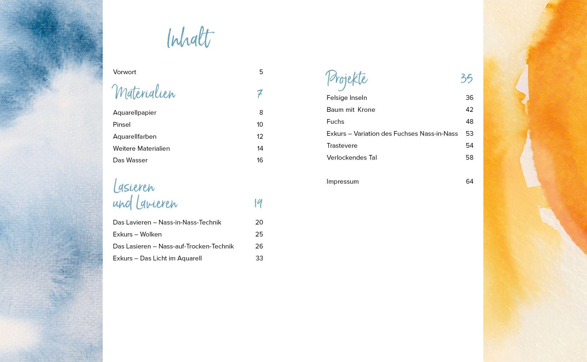 Beispielinhalt (Bild) Mini-Masterclass Malen - Lavieren und Lasieren in Aquarell