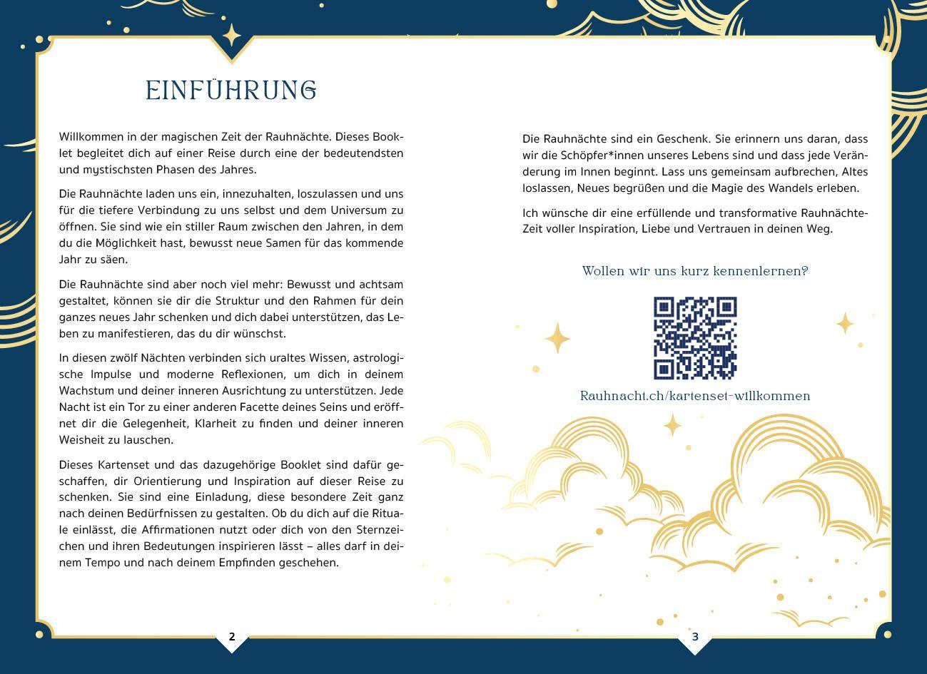 Beispielinhalt (Bild) Kartenset: 12 Nächte, 12 Zeichen | Rauhnächte und Astrologie bewusst erleben - mit Ritualen, Affirmationen und Videomeditationen