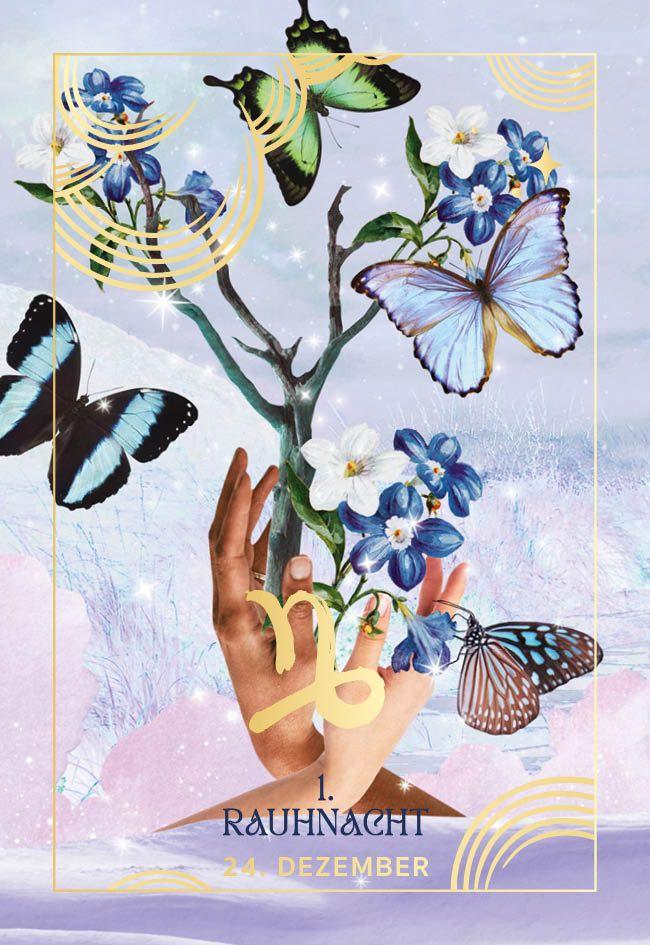 Beispielinhalt (Bild) Kartenset: 12 Nächte, 12 Zeichen | Rauhnächte und Astrologie bewusst erleben - mit Ritualen, Affirmationen und Videomeditationen