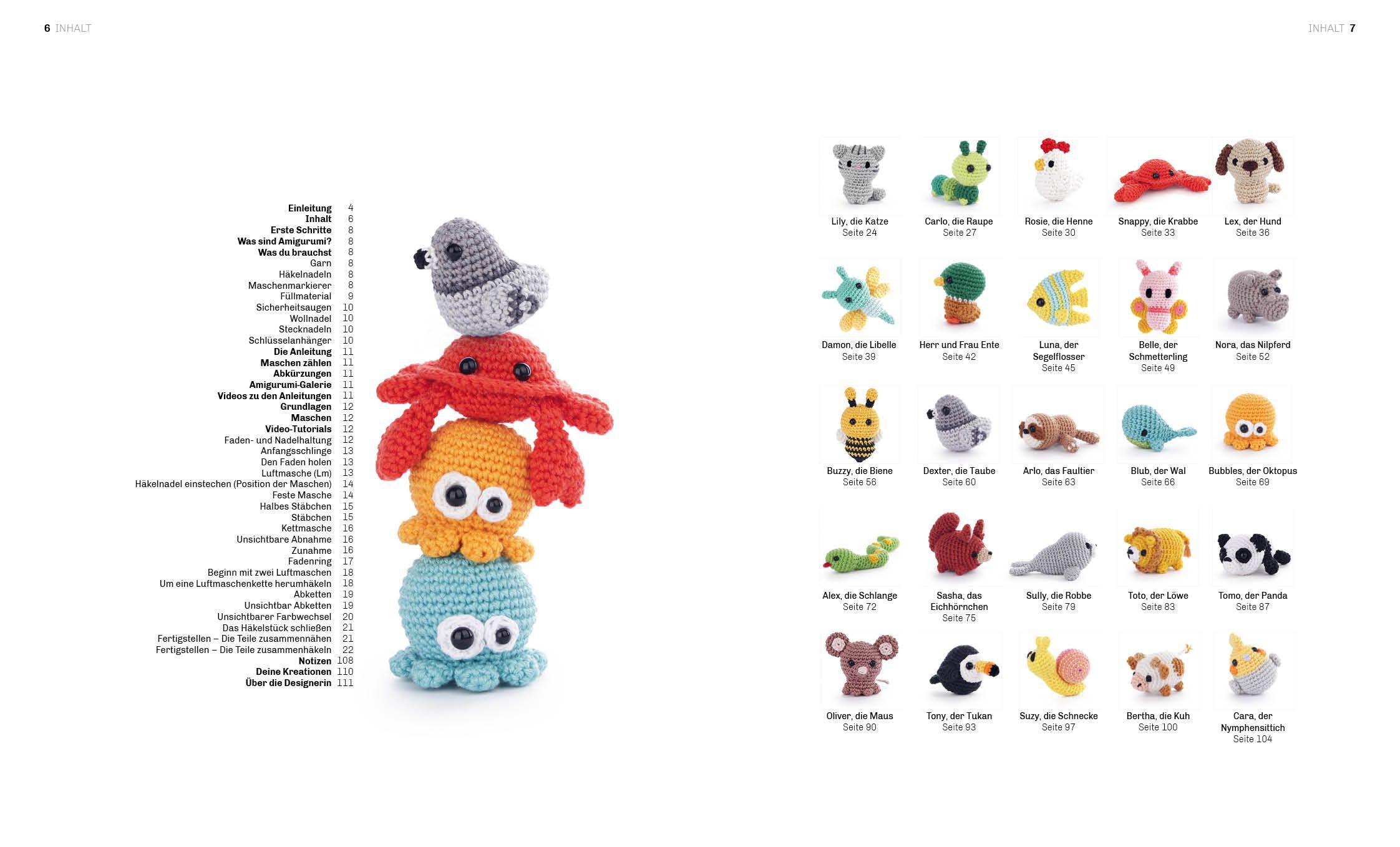 Beispielinhalt (Bild) Die Mini-Amigurumi-Häkelschule